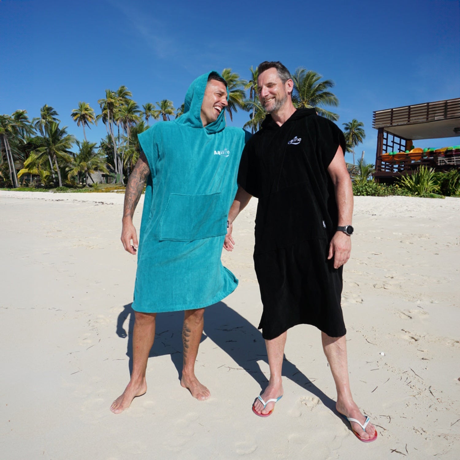 Adults Hooded Towel Poncho - Aqualine AU