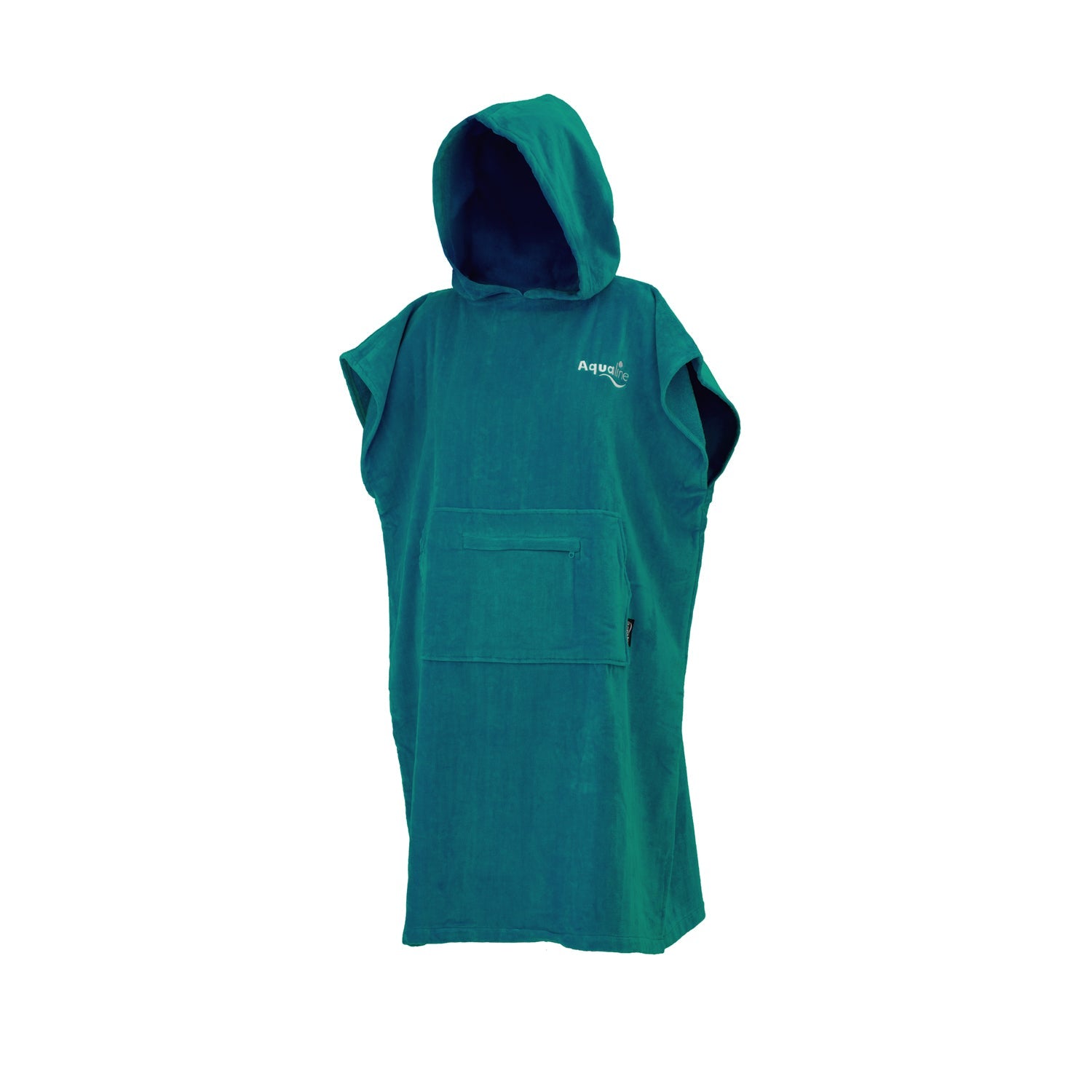 Adult Hooded Towel Poncho 100% Cotton, Waterproof Pocket Aqualine